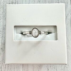 Silver Moonstone Ring with Minimalist Design